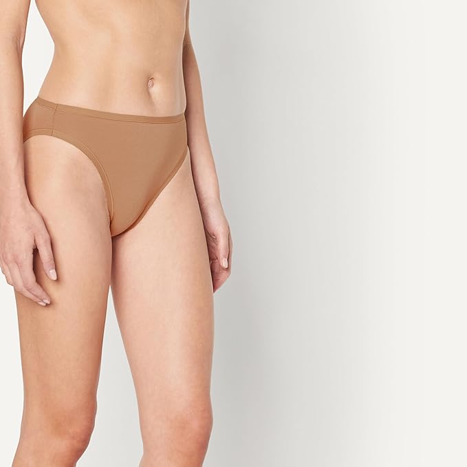 Amazon Essentials Women's Breathable Cotton Bikini Brief Underwear with Full Coverage, Multipacks