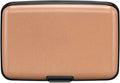 ELFISH RFID Blocking Credit Card Protector Aluminum ID Case Hard Shell Business Card Holders Metal Wallet for Men or Women（Matte Light Pink