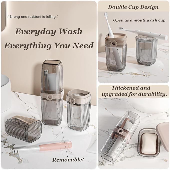 Toothbrush Travel Case, Portable Travel Toothbrush Holder, Multifunctional Dustproof Toothbrush Cover, Suitable for Trip Home Camping Dust-Proof and Sanitary