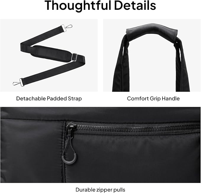TOPEAST Weekender Bag for Women, Lightweight Puffer Travel Duffle Carry On Bag with Wet Pocket & 40oz Tumbler Pocket, Airline Approved Personal Item Overnight Bag