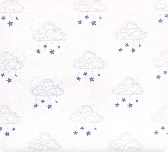 Hudson Baby Unisex Baby Cotton Flannel Receiving Blankets Bundle, Cloud Mobile Blue, One Size (Pack of 2)