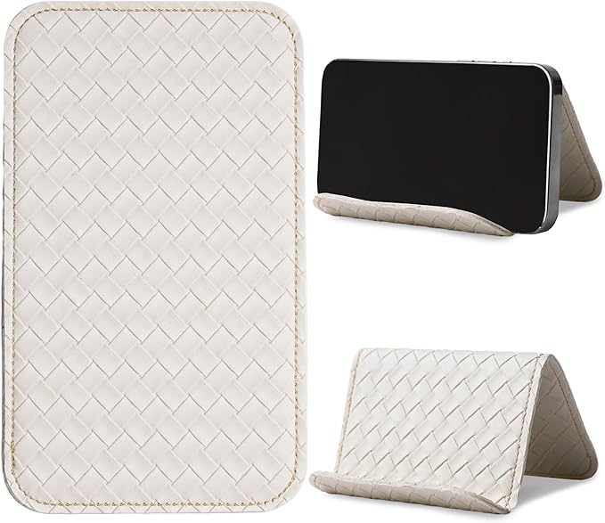 QIELIZI Airplane Travel Essentials for Flying Flex Flap Cell Phone Holder & Flexible Tablet Stand for Desk, Bed, Treadmill, Home & in-Flight Airplane Travel Accessories(1-Woven White)