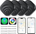 2026 Air Tracker Tags Item Locator for Android & iOS Bluetooth Tracker Smart Tags Compatible with Apple Find My (iOS) & Google's Find Hub(Android) for Keys, Luggage, Wallet, Vehicles Black (4 Pack)