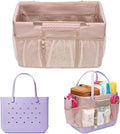 Beach Bag Organizer Compatible with Xl Large Bogg Bag Accessories 9 External Storage Mesh Pockets and Quick-Access Liner 8 Internal Pockets Zipper Pocket for Valuables Water-Resistant Durable Foldable