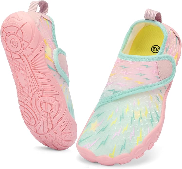 Kids Water Shoes Boys Girls - Wide Toe Box Quick Dry Barefoot Shoes Breathable Non Slip Aqua Athletic Sneakers for Swim Beach Pool Kayak Hiking Sand Walking Travel Essentials (Little Kid/Big Kid)