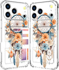 Compatible with iPhone 17 Pro Max Case Card Holder for Women Cute Design,Wallet Phone Cases Transparent Cool Kawaii Protective (Clear Dreamcatcher Dream Cather)