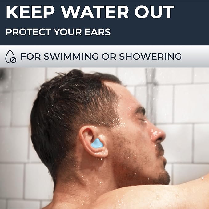 Peace&Quiet PQ Wax Ear Plugs for Sleep - 6 Silicone Wax Earplugs for Sleeping and Swimming - Gel Ear Plugs Noise Cancelling, Protect Ears While Sleeping with Sound Blocking 32 Db (6-Pillows), Blue