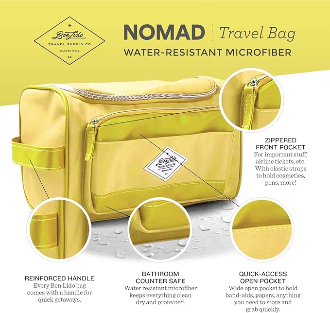 Convenience Kits International Women’s Super Premium 31 pc Travel Kit Featuring: Ensemble of Travel-Size Personal Care Products, Travel Essentials in Large Toiletry Bag (Yellow)