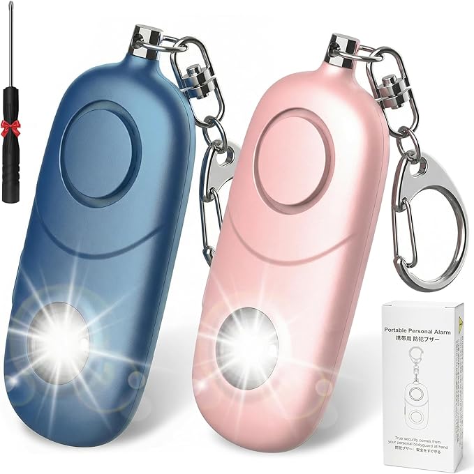 Personal Alarm for Women Keychain Alarm: Qoosea 135dB Emergency Keychain Siren with Strobe Light Loud Siren for Women Kids Students Seniors Emergency Self-Defense for Night Sports