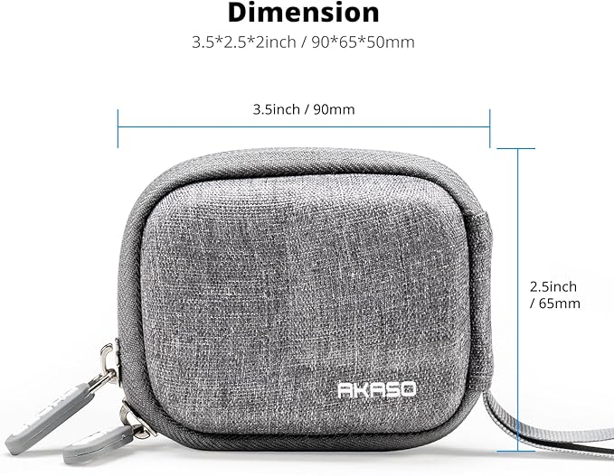 AKASO Protective mini Carrying Case for GoPro Hero 13/12/11/10/ 9/EK7000/Brave 4/Brave 7 LE/Brave 7/DJI/Apexcam Action Camera