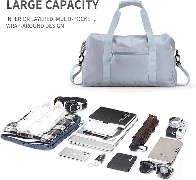 Travel Duffle Bag,Sport Gym Bag for Men And Women with Wet Pocket,Weekender Bag Carry On Tote Bags for Airplane