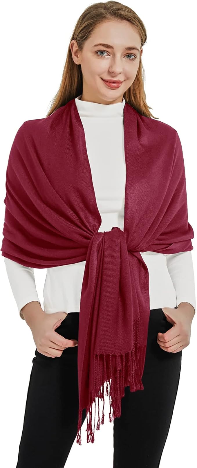 Soft Silky Pashmina Shawl Wraps Solid Colors Scarf for Wedding Evening Dresses