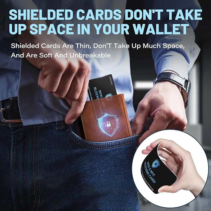 12PCS RFID Blocking Cards Premium Contactless NFC Debit Credit Card Passport Protector Blocker Set for Men & Women, Smart Slim Design Perfectly