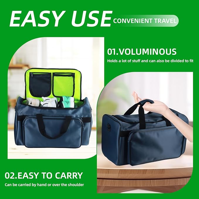Sneaker Bag for Travel with 3 Adjustable Dividers for 4 Pairs of Shoes, 30L Outdoor Sports Bag/Gym Bag with Detachable Shoulder(Gray)