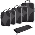 BAGSMART Compression Packing Cubes for Travel, Compressible Luggage Organizer for Cruise Ship, Lightweight Travel Essentials 6-Pack 1L+2M+2S+1Shoe Bag