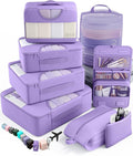 Veken 8 Set Packing Cubes for Travel Essentials, Suitcase Organizer Bags in 4 Sizes, Carry-On Luggage Accessories with Large Laundry Bag & Passport Holder, Must-Have for Airplane, Road Trip & Camping