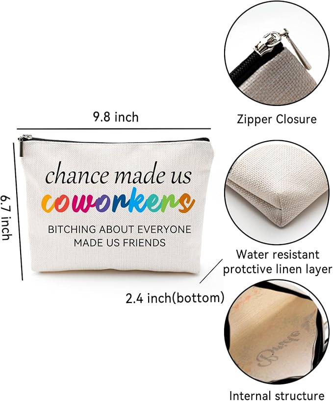 ZUYUROU Coworker Leaving Gifts for Women，Work Besties Gifts for Women, Chance Made Us Coworkers, New Job, Going Away, Retirement, Farewell Gifts for women Cosmetic Bag