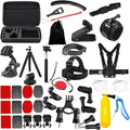 50-in-1 Action Camera Accessory Kit Compatible with GoPro Hero 12 11 10 9 8 Max 7 6 5 Black GoPro 2018 Session Fusion Silver White Insta360 DJI Action 2 AKASO APEMAN Campark SJCAM etc