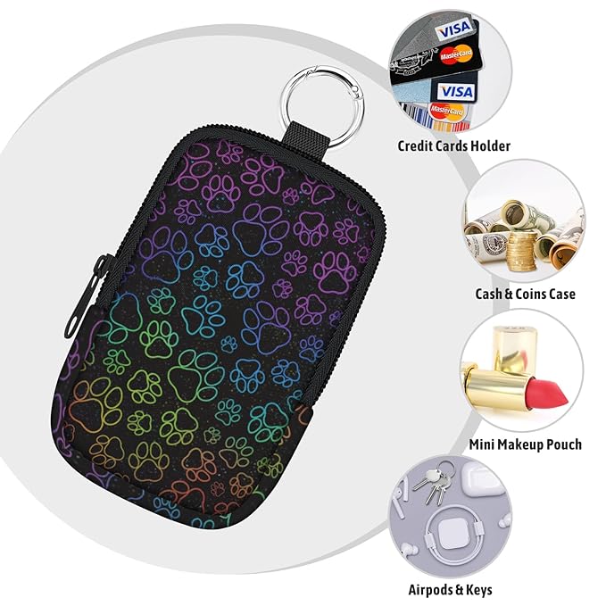 Dog Paws Hand Sanitizer Spray Case, Hand Sanitizer Holder Zippered Pouch, Cute Fashion Accessory with Snap Hook for Glow Mist and Power Mist 1FL OZ