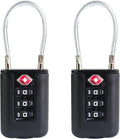 TSA Locks for Luggage, Small Padlock Combination, Luggage Locks TSA Approved, Combo Padlock with Code, for Suitcase, Gym Locker, Gun Case, Travel Backpack, Bag Zipper, Box (Black+Black)