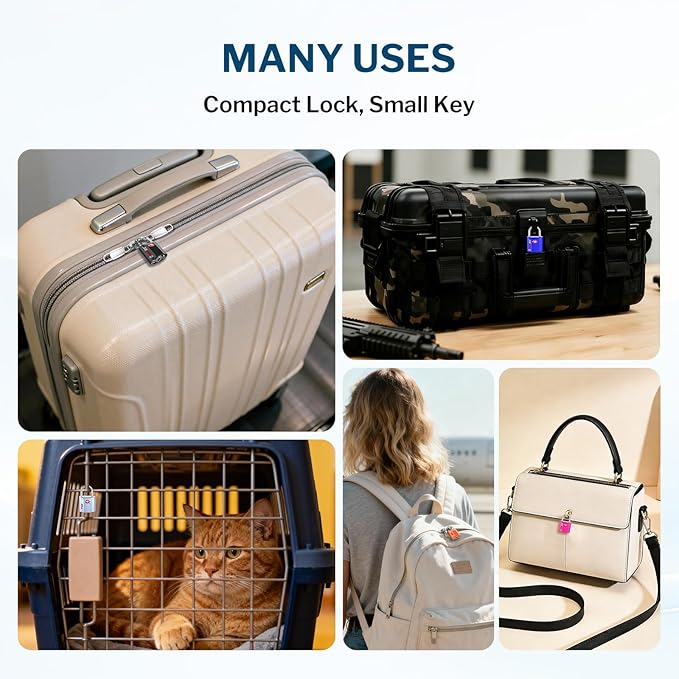 TSA Approved Luggage Locks, Ultra-Secure Dimple Key Travel Locks with Zinc Alloy Body, Black 4 Pack