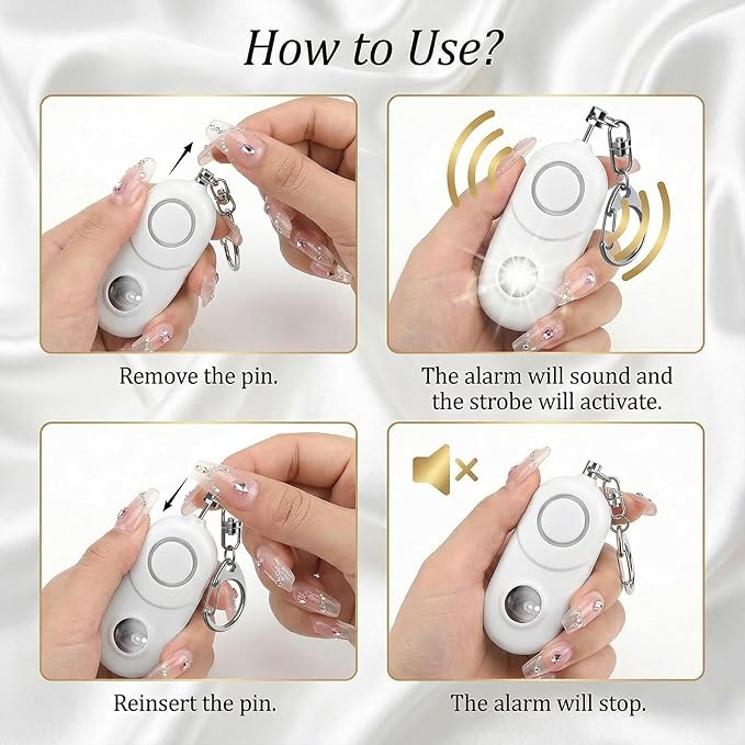 Personal Alarm for Women Keychain Alarm: Qoosea 135dB Emergency Keychain Siren with Strobe Light Loud Siren for Women Kids Students Seniors Emergency Self-Defense for Night Sports