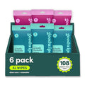 goodwipes Flushable Wipes Travel Size - Extra Large Adult Wet Wipe - On-the-Go Portable Wipes - Sewer & Septic Safe - Hygiene Essentials - Shea Coco & Rosewater, 108 Count (6 Packs)