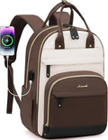 LOVEVOOK Backpack for Women,Laptop Backpack Women,Fits 17 Inch Laptop Bag,School Backpacks,Fashion Travel Work Anti-theft Bag,Waterproof Business Computer College Backpack Purse,Brown-Apricot