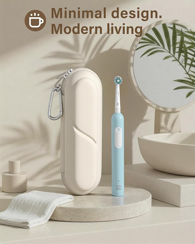 ProCase Toothbrush Travel Case for Oral-B/Oral-B Pro 1000 1500 5000 7000 7500 6000 9600/ Phlips Sonicare 4100 5100 1100 6100 5300 Oral-B iO Electric Toothbrush Portable Hard Container -Beige