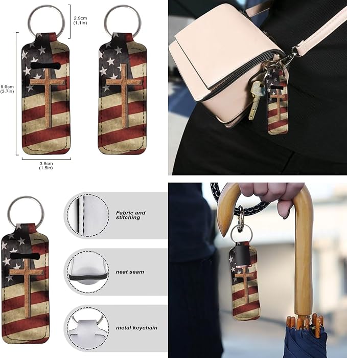 Suobstales 3Pcs Travel Bottles Keychain Holder Set,Travel Bottle Sleeves+Neoprene Chapstick Holders+Lanyard Keychain