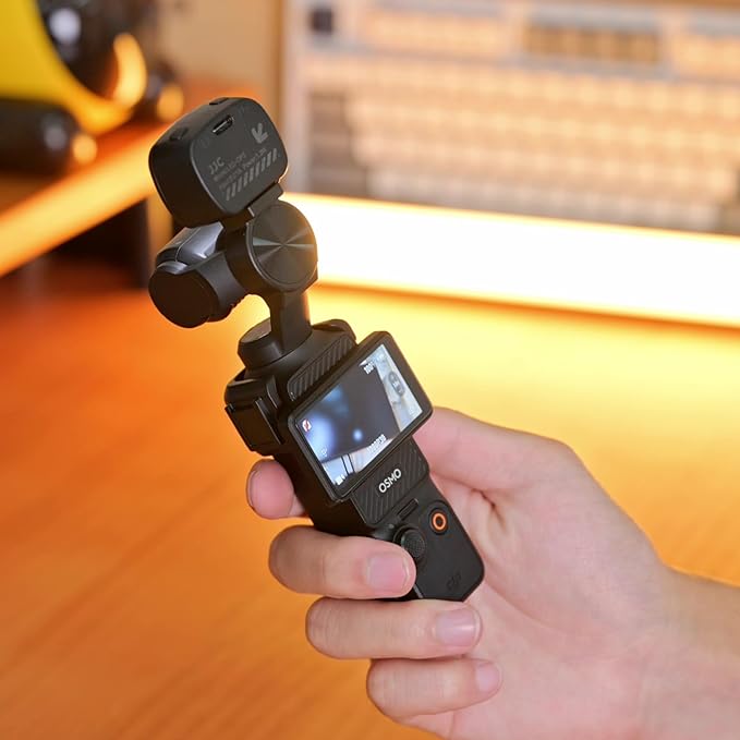 JJC Xtra Muse LED Light Compatible with DJI Osmo Pocket 3, Type-C Rechargeable Mini Video Light, 3 Color Modes/Brightness Adjustable for Pocket3 Selfie Vlog Recording, Lightweight Magnetic