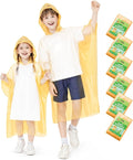 Hitituto Rain Ponchos Family Pack Kids– 6/12/24 Pack Disposable Poncho with Hood, Clear & Assorted Colors, Home Survival Kits