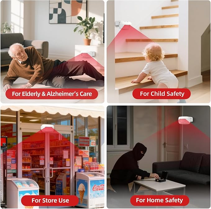CallToU Bed Alarms for Elderly/Dementia Patients who Wander, Portable Pager & Sensor with Vibration and Silent Alert Features, Fall Prevention Alert for Home Hospital Care, Room Monitor.