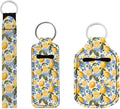 Suobstales 3Pcs Travel Bottles Keychain Holder Set,Travel Bottle Sleeves+Neoprene Chapstick Holders+Lanyard Keychain