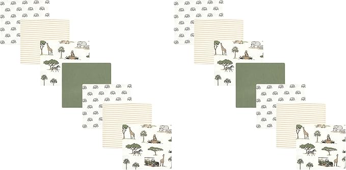 Hudson Baby Unisex Baby Cotton Flannel Receiving Blankets Bundle, Going On Safari, One Size (Pack of 2)