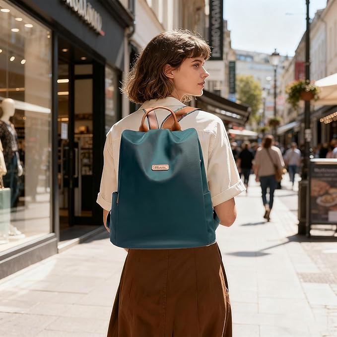 Women's Backpack Purse Nylon Anti-theft Casual Water Resistant Lightweight Small Shoulder Bags 2026 for Travle Cute Fashion Camping Bag for Work Daily Going Out Dackpack Ladies Dark Green