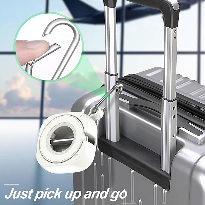 xiwxi Magnetic Airplane Phone Holder with Carabiner Clips - 360° Rotation Phone Mount for Tray Table & Desk, Universal Phone Stand for iPhone, Galaxy, Travel Essentials & Airplane Gadgets