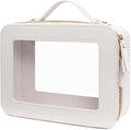 LETGO Clear Makeup Bags - TSA Approved Toiletry Bags with Zipper, Makeup Organizer for Carry-on Travel Essentials, Cosmetic Bags for Women & Men (Large White)