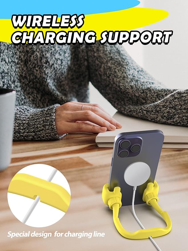 CALDEVER Stocking Stuffers for Men Women Teens Kids Gifts for Men Christmas: Thumbs Up Lazy Phone Stand Holder Funny Gadgets Teenage Boys Girls (Purple+Yellow+Black+White+Green+Grey+Blue+Pink, 8)