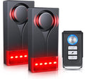 Car Anti-Theft Vibration Alarm, ELECTOP 108dB Automobile Vibration Sound & Light Alert, Wireless Remote Car Alert Automotive Warning Interior Safety Light with 2pcs Alarm