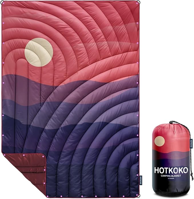 Camping Blanket,Lightweight Puffy Printed Camping Blanket Packable Outdoor Blanket for Camping,Traveling, Stadium, Hiking, Picnics