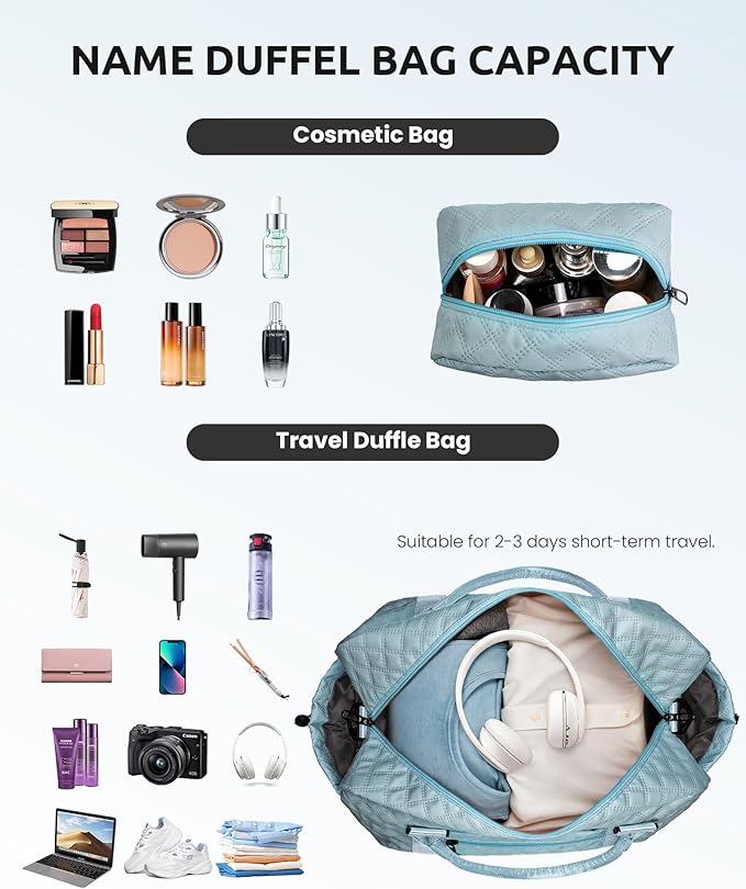 Personalized Gifts-Teen Duffle Bag with Shoe Compartment, Personalized Weekender Bag, Monogram Overnight Bag, Letter Travel Bag with Makeup Bag，Birthday Gift For Grandma (Letter O)