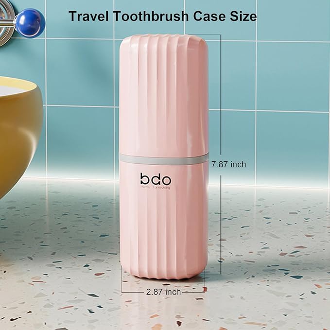 Toothbrush Travel Case Portable Clear Grey Toothbrush Holders with Cover, Leakproof Toothbrush & Toothpaste Holder for Traveling School Camping Business Trip Bathroom