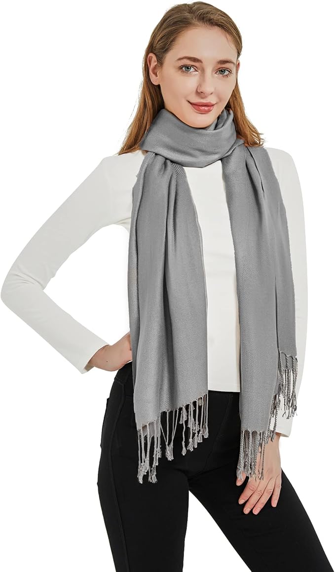 Soft Silky Pashmina Shawl Wraps Solid Colors Scarf for Wedding Evening Dresses