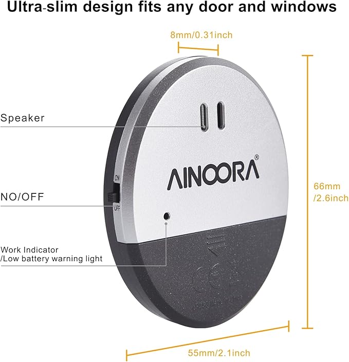 Window Alarms 4 Pack, 130dB Loud Glass Break Sensor & Vibration Alarm for Home Security, Burglar Entry Detector for Office, Apartment & RV