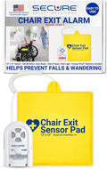 Secure Safety Solutions Chair Alarm for Elderly Dementia Patients Fall Prevention - 12" x 12" Pressure Sensor Pad, 80-120 dB Monitor - Wheelchair Safety Caregiver Alert System for Monitoring Seniors