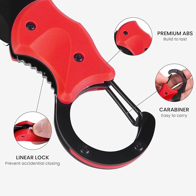 FUNBRO Cool Folding Knife Box Cutter, Small Pocket Knife for Men with 1.34 inch Sharp Blade, EDC Knives Tool for Everyday Carry, Great Gift for Women Men (Red)