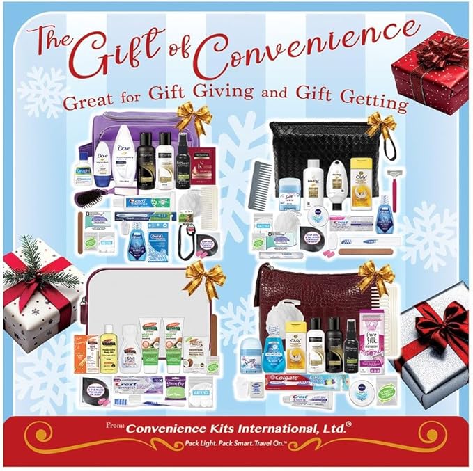 Convenience Kits International Women’s Super Premium 31 pc Travel Kit Featuring: Ensemble of Travel-Size Hair Care Products Plus Face, Body, Oral Care, Travel Essentials (Green)