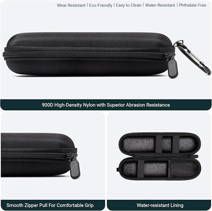 Nincha Compact Electric Toothbrush Travel Case, EVA Protective Storage Bag for Philips Sonicare/Oral-B, Waterproof Portable Carrying Case with Mesh Pocket & Elastic Bands (Black)