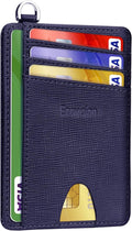 EcoVision Slim Minimalist Front Pocket Wallet, RFID Blocking Credit Card Holder Wallet with Detachable D-Shackle for Men Women
